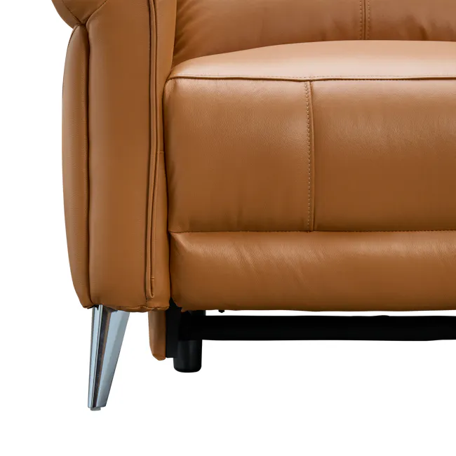 Strato Left Arm Power Recliner Unit - Crimson Tan (Top Grain Leather) - 7