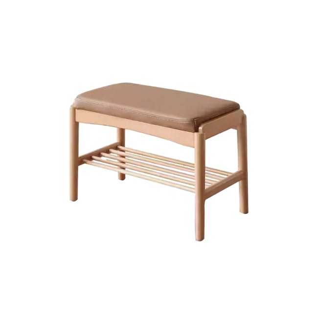Kaye Shoe Bench 0.6m - Tan (Faux Leather) - 1