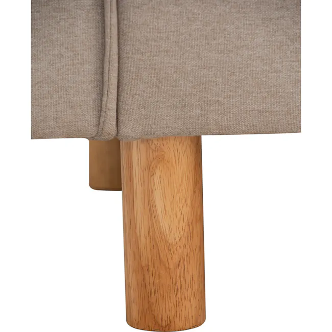 Nexon Armchair - Light Mocha - 8 - Burlap fabric, wooden leg, natural wood grain, textured surface, beige fabric, fabric