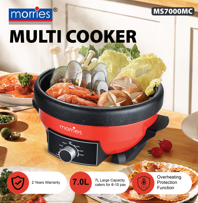 MORRIES Multi-Cooker Steamboat - 7L, Morries Kitchen & Household