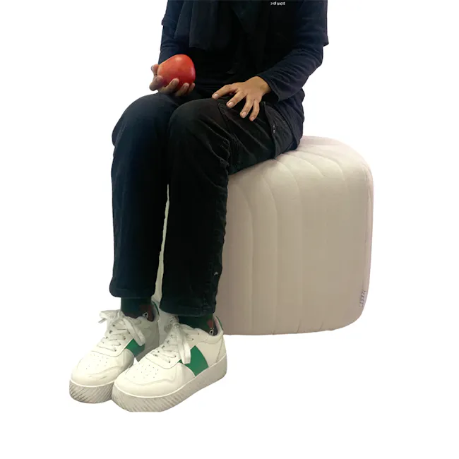 Caceda Ottoman - Dark Grey (2 Sizes) - 9 - black hoodie, white sneakers, red tomato, beige cushion, black pants, green