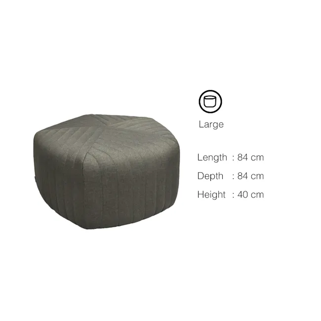 Caceda Ottoman - Dark Grey (2 Sizes) - 7 - Large, Rectangular, Cushioned, Ergonomic, Upholstered, Gray, Upholstered Seat