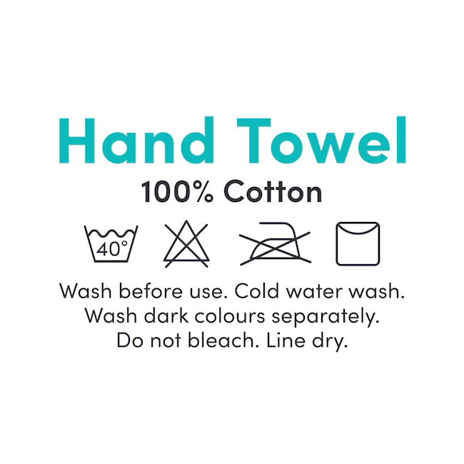 EVERYDAY 100% Cotton Hand Towel 70 x 40 cm - White - 6 - Hand Towel, 100% Cotton, Cold water wash, Wash before use, Dark
