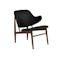Vezel Lounge Chair - Walnut, Black (Faux Leather)