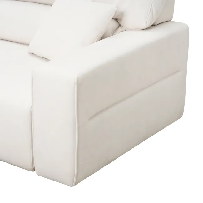 Forte Left Arm Power Sliding Extension Sofa Unit - Pearl River (Scratch Resistant) - 41