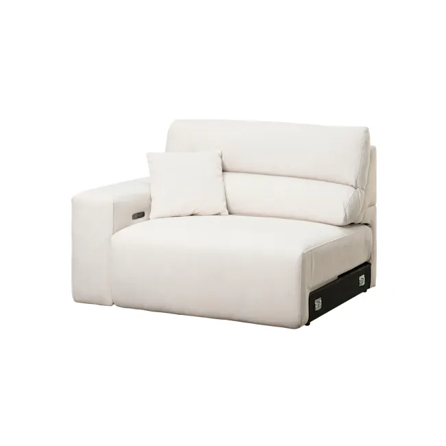 Forte Left Arm Power Sliding Extension Sofa Unit - Pearl River (Scratch Resistant) - 42