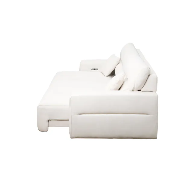 Forte Left Arm Power Sliding Extension Sofa Unit - Pearl River (Scratch Resistant) - 40