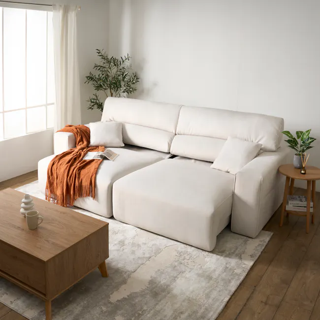 Forte Left Arm Power Sliding Extension Sofa Unit - Pearl River (Scratch Resistant) - 6