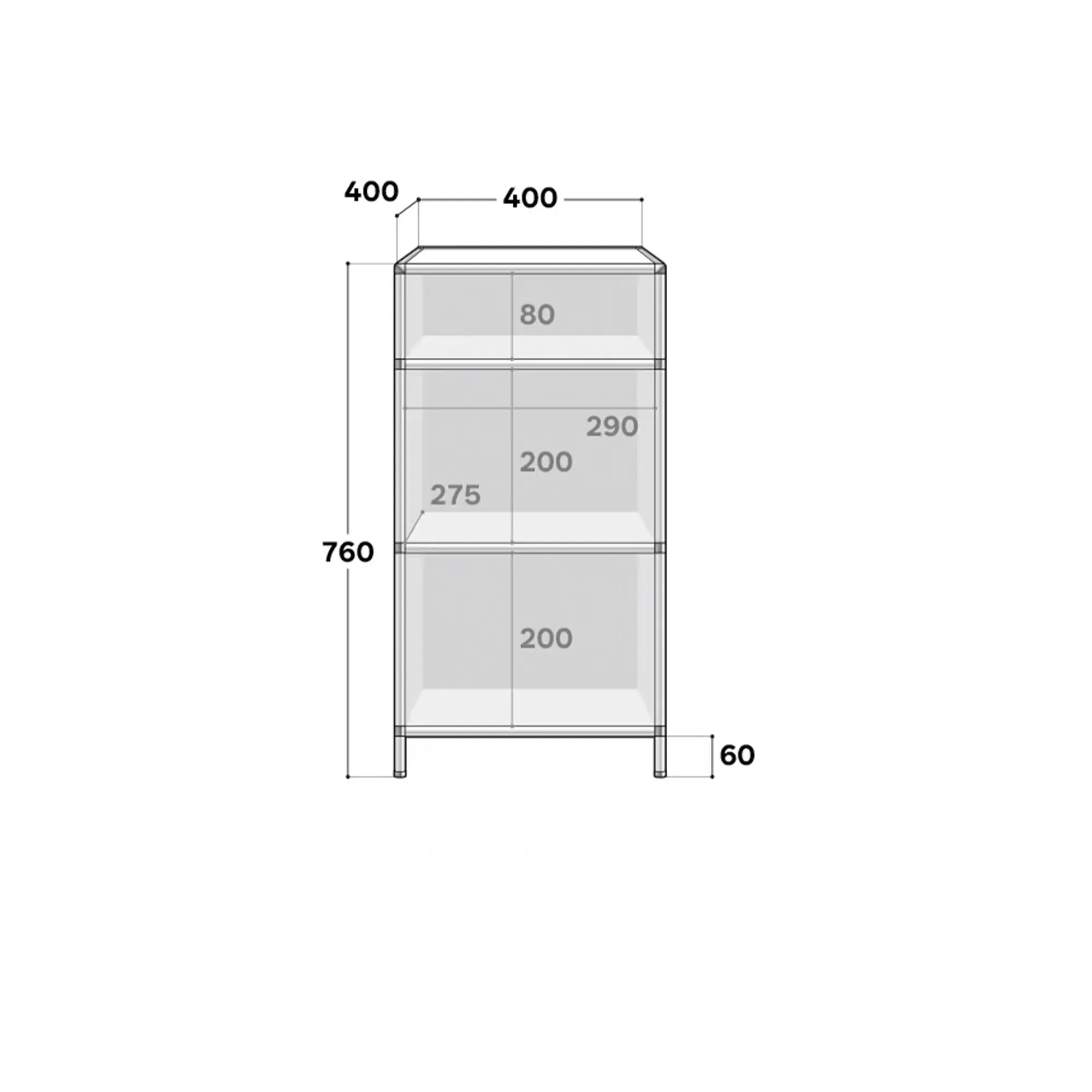 Ace 3 Drawer Chest 0.4m - White - 21