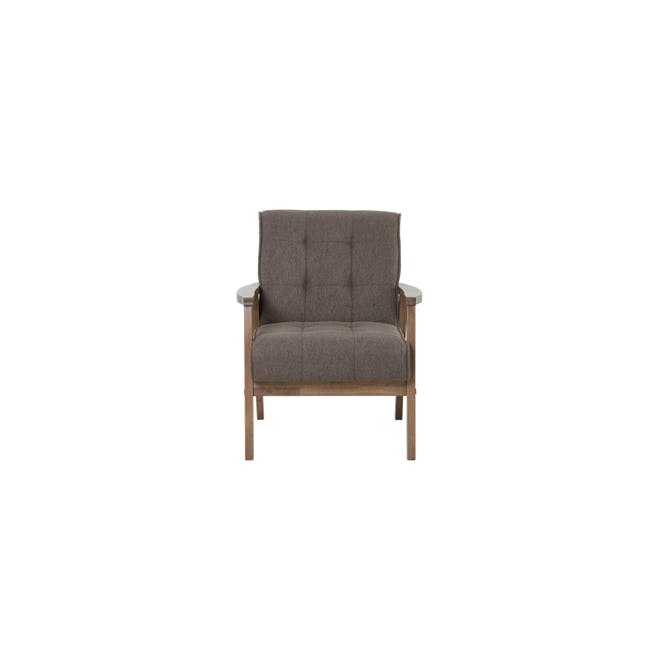 Tucson 3 Seater Sofa with Tucson Armchair - Cocoa, Chestnut (Fabric) - 16 - Armchair, upholstered, brown fabric, wooden