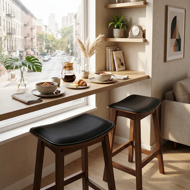 Gita Counter Stool - Walnut, Espresso - 4