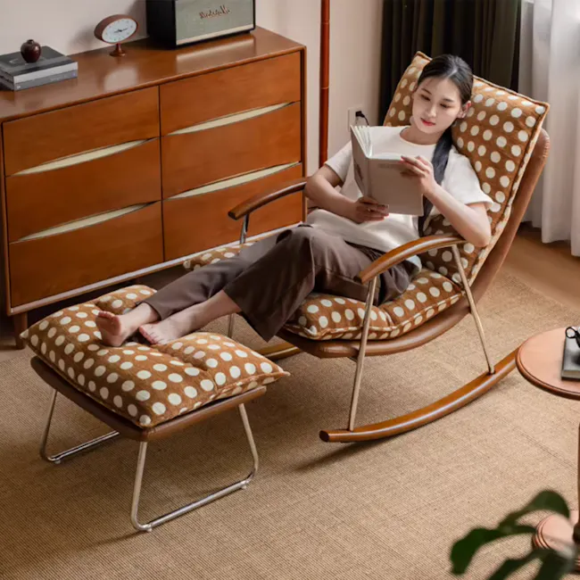 Krista Rocking Lounge Chair with Ottoman Set - 2