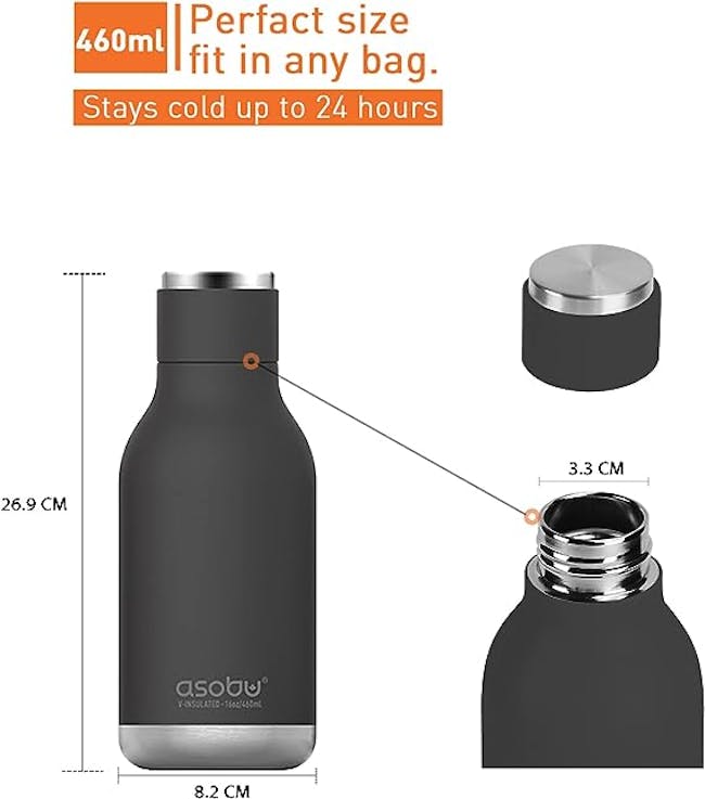 Asobu Urban Water Bottle 500ml - Pastel Orange - 3