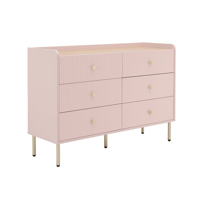 Soula 6 Drawer Chest 1.2m - Pink - 3