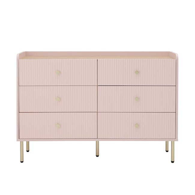 Soula 6 Drawer Chest 1.2m - Pink - 1