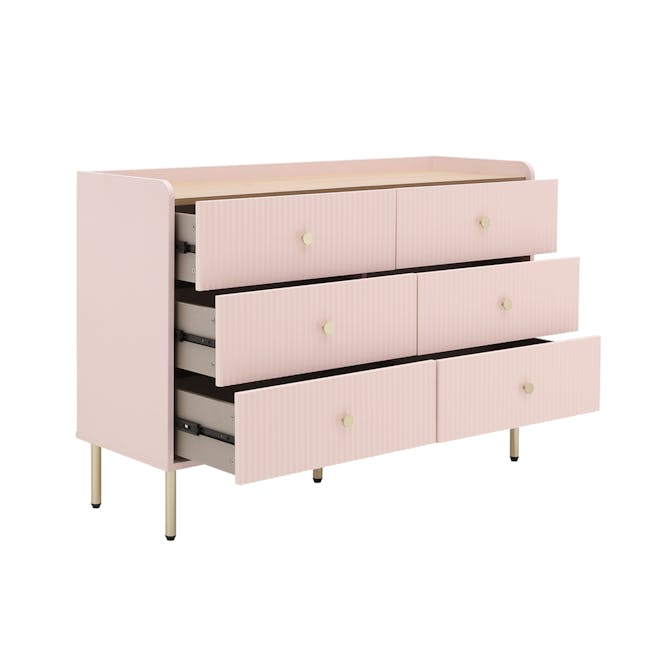 Soula 6 Drawer Chest 1.2m - Pink - 2