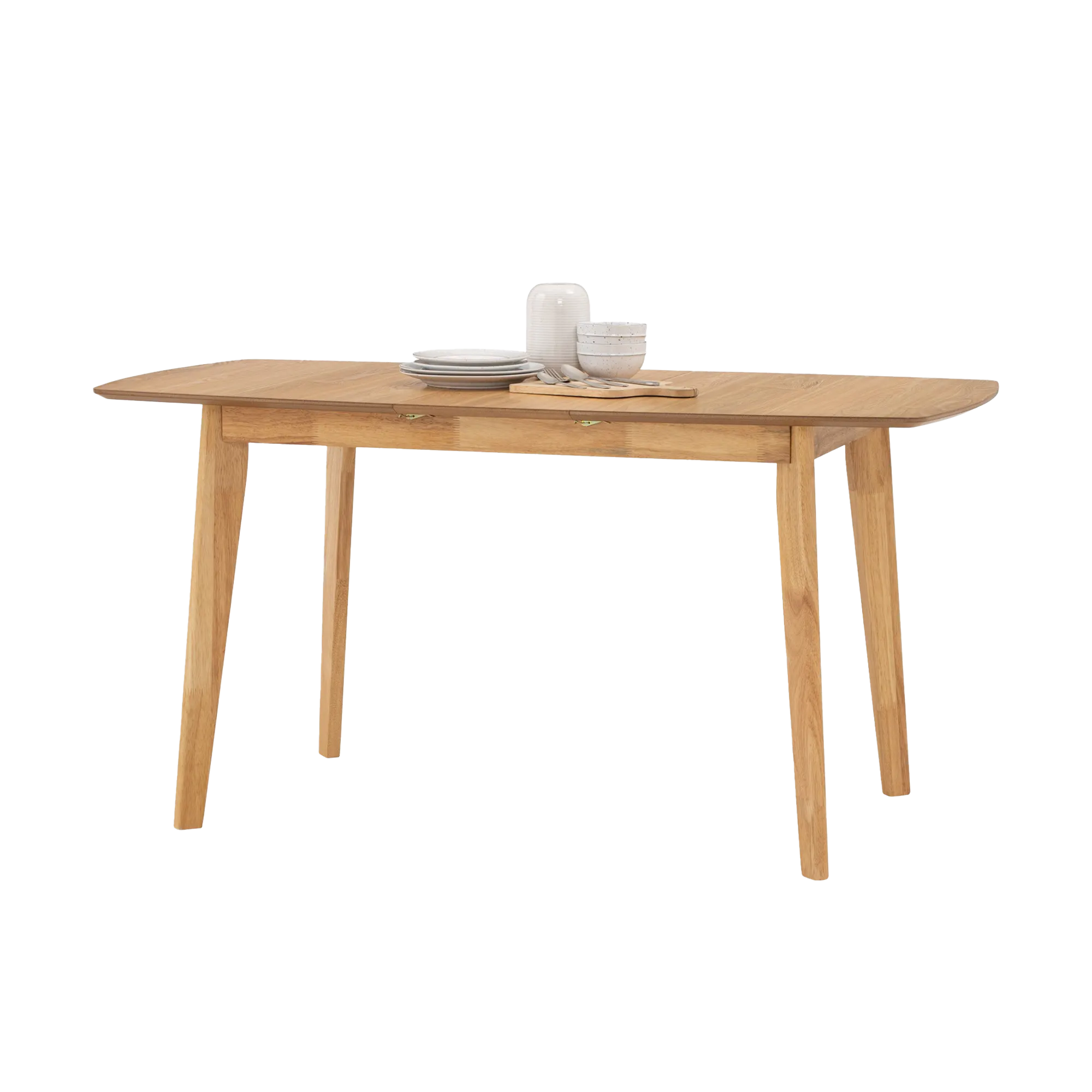 Harold Extendable Dining Table 1.2m-1.5m with 4 Macy Chairs in Natural, Dim Grey - 16