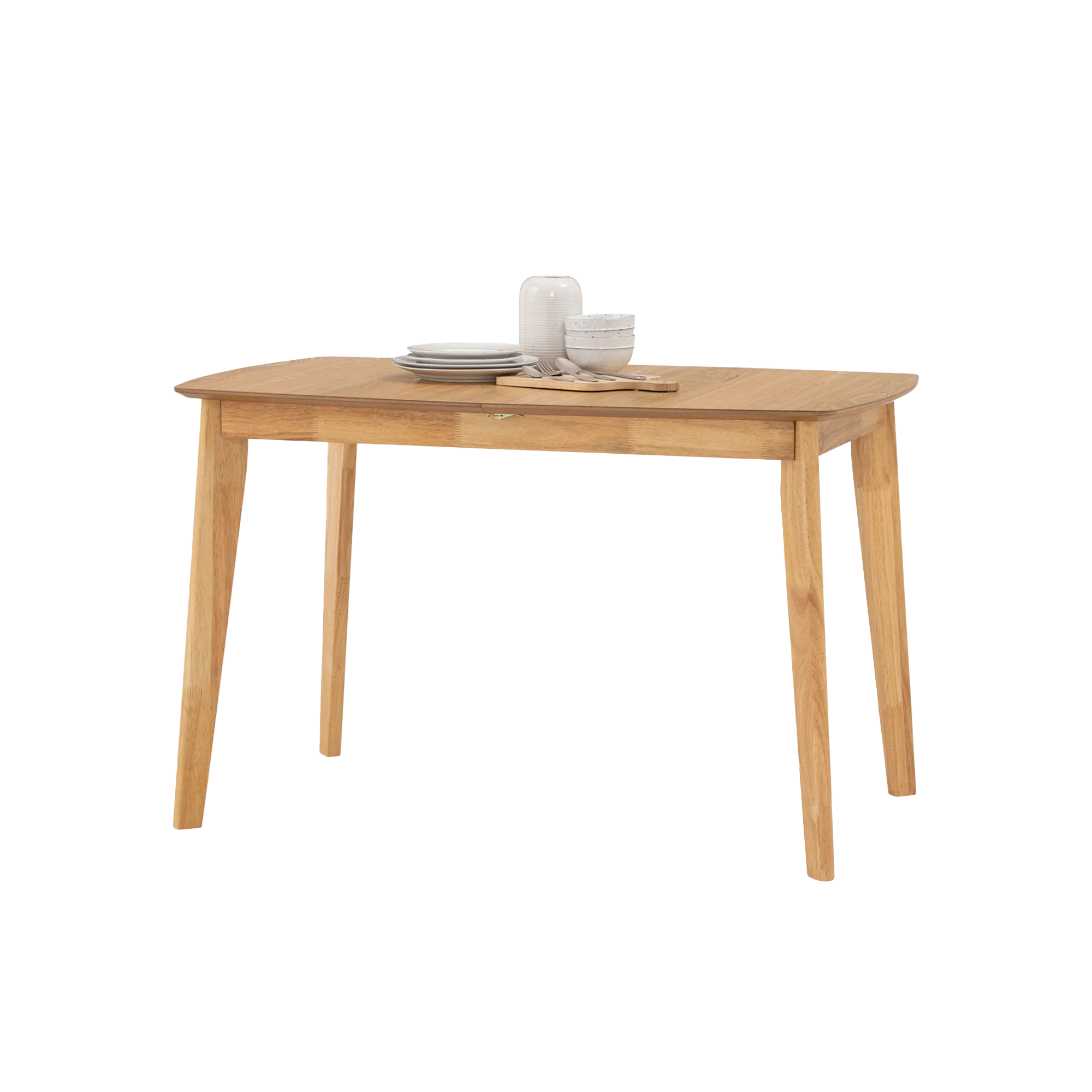 Harold Extendable Dining Table 1.2m-1.5m with 4 Macy Chairs in Natural, Dim Grey - 20