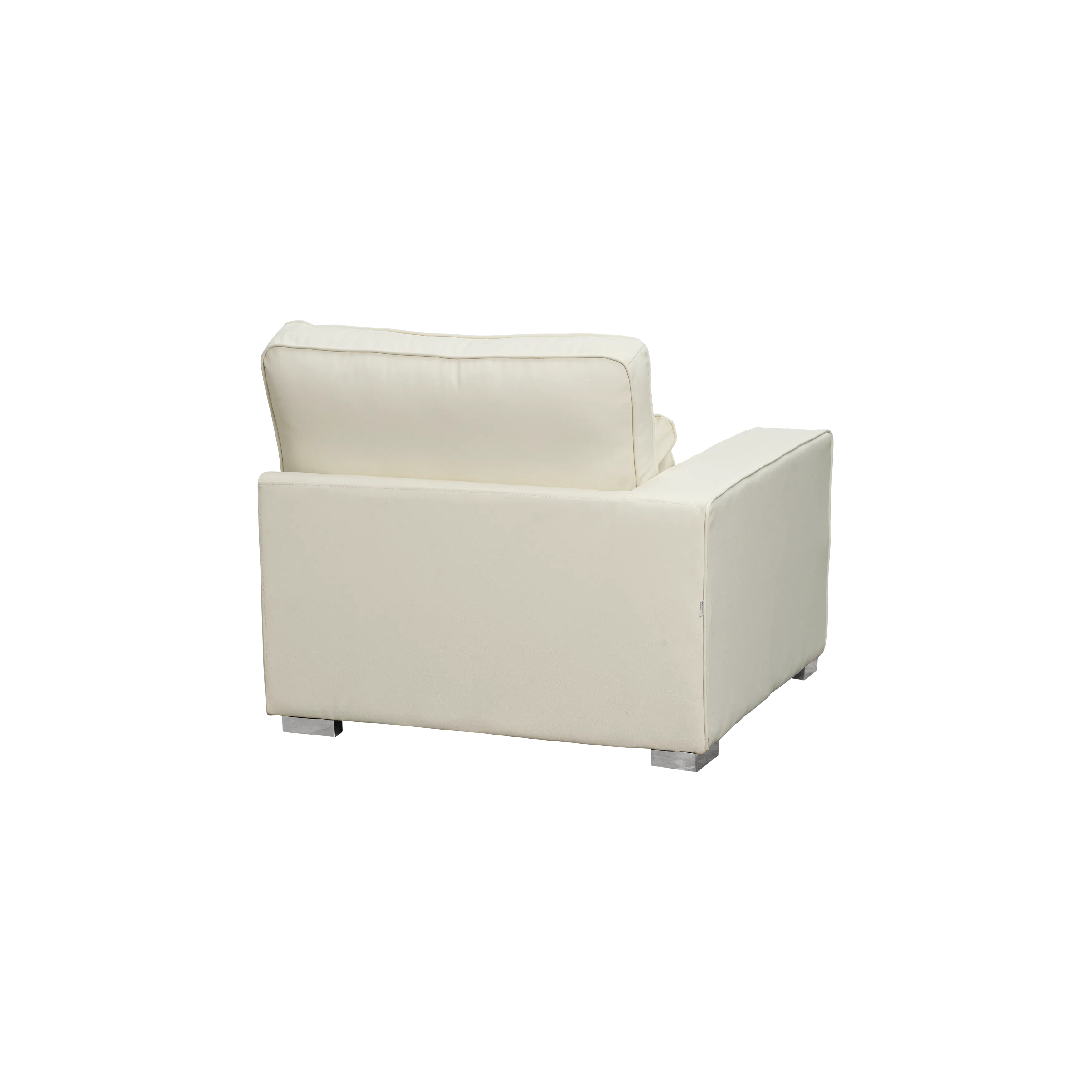 Paris 3 Seater Sofa with Ottoman - Ivory (Faux Leather) - 40