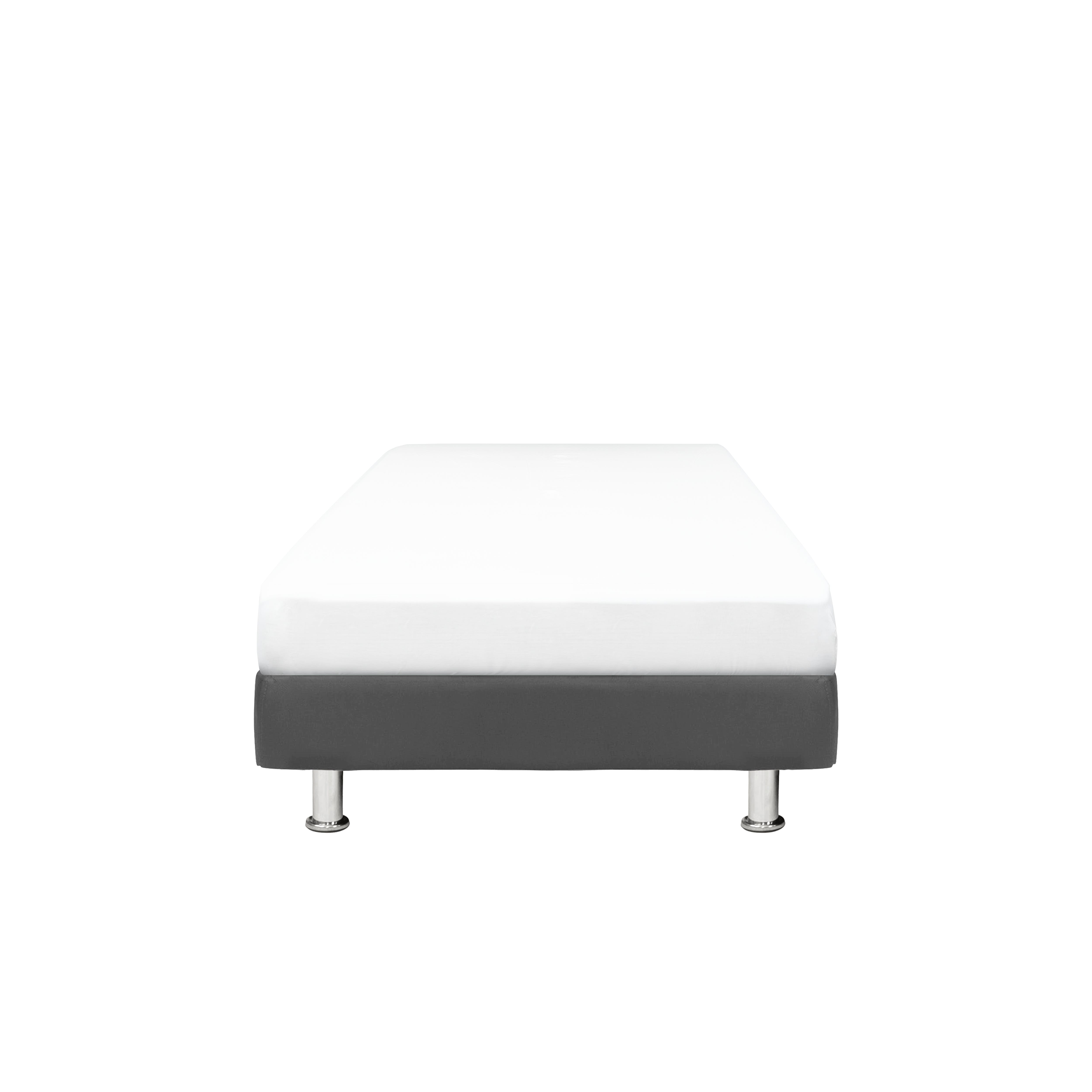 ESSENTIALS Super Single Divan Bed - Grey (Faux Leather)