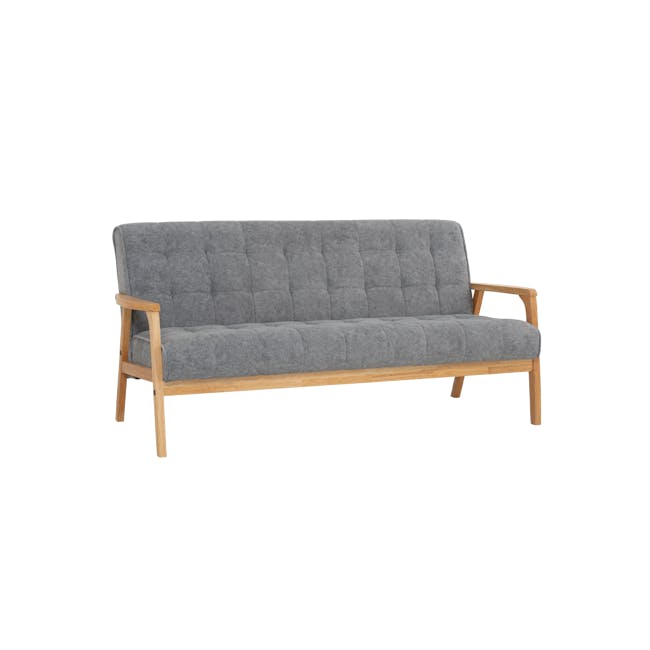 Tucson 3 Seater Sofa with Tucson 2 Seater Sofa - Natural, Cool Grey (Pet Friendly Fabric) - 3 - Grey upholstered modern