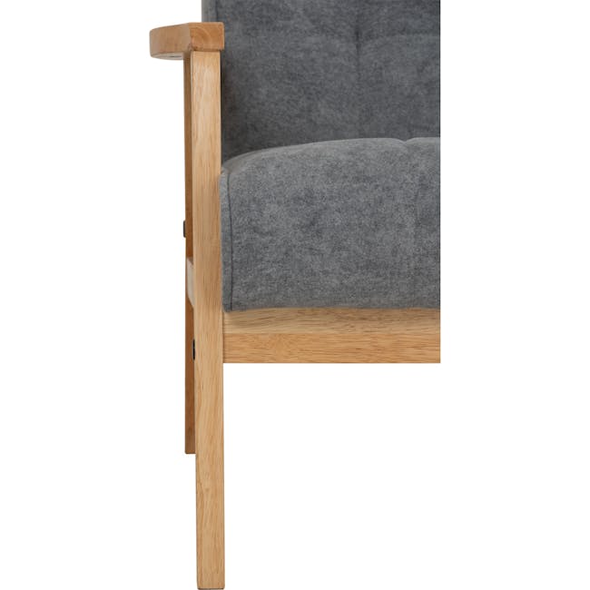 Tucson 3 Seater Sofa with Tucson 2 Seater Sofa - Natural, Cool Grey (Pet Friendly Fabric) - 9 - Wooden armrest, gray
