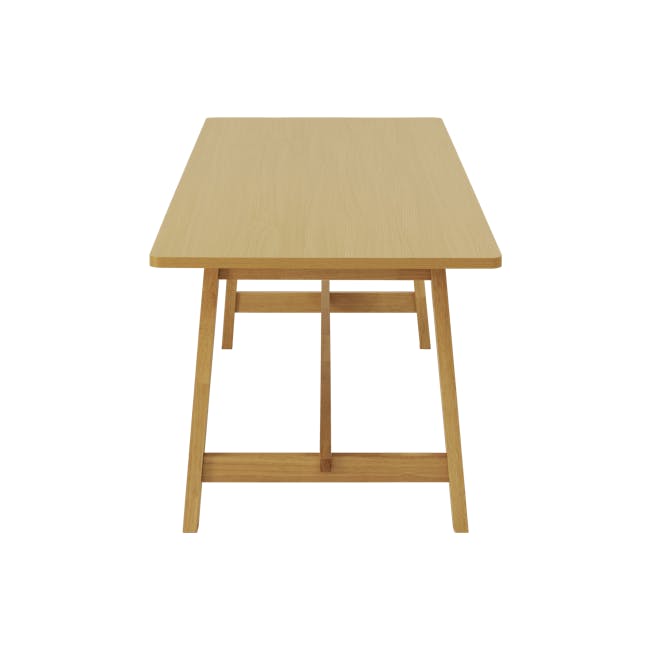 Haynes Dining Table 2.2m in Oak with 4 Greta Chairs in Natural - 8 - Light wood table, minimalist design, natural wood