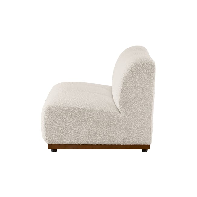 Cosmo 1 Seater Sofa Unit - White Boucle (Spill Resistant) - 3