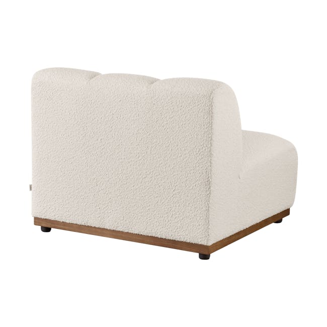 Cosmo 1 Seater Sofa Unit - White Boucle (Spill Resistant) - 4