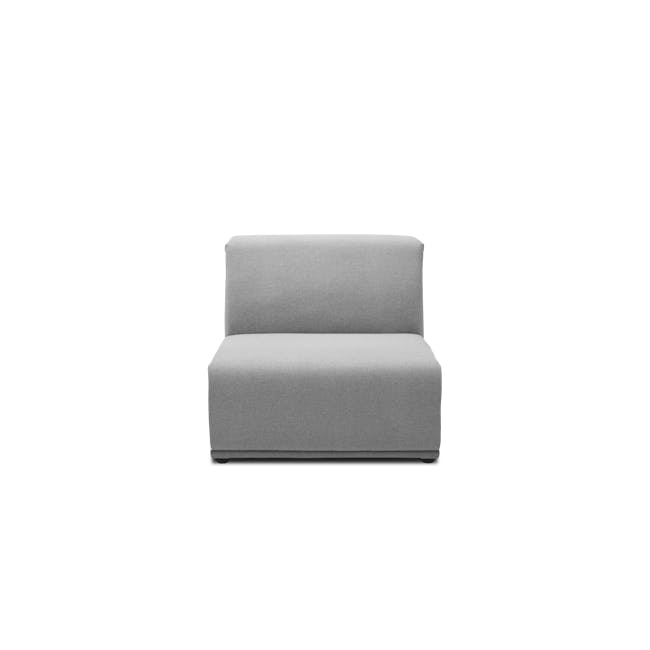 Milan 4 Seater Sofa with Ottoman - Slate (Fabric) - 27 - Modern minimalist sofa, sleek fabric upholstery, neutral gray