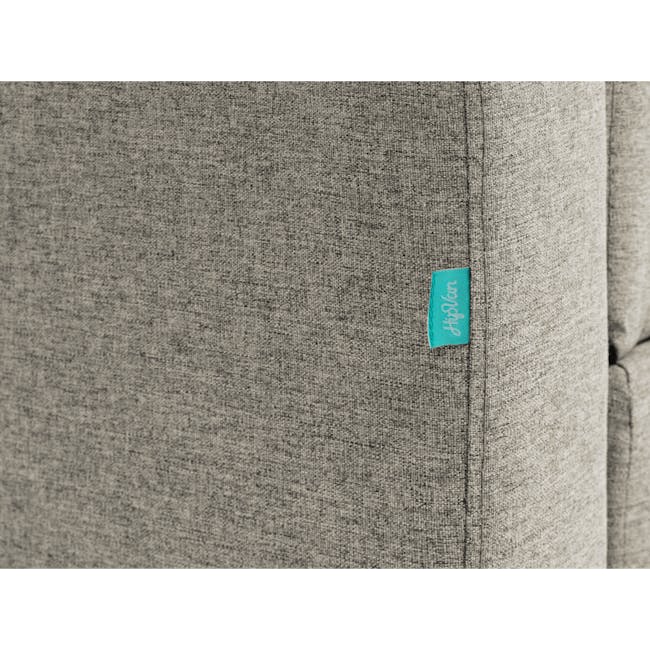 Mia L-Shaped Storage Sofa Bed - Ecru - 16 - Gray fabric texture, fabric stitching, fabric care label, fabric design, fabric