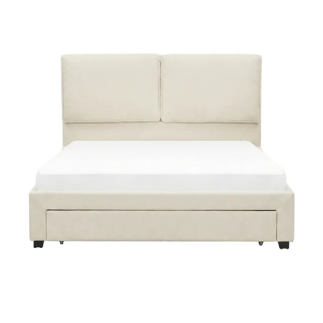 Delcie Drawer Queen Bed - Cream - 1
