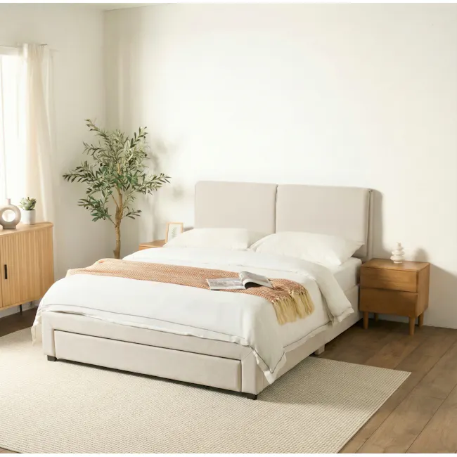 Delcie Drawer Queen Bed - Cream - 2