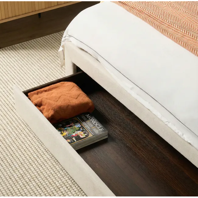 Delcie Drawer Queen Bed - Cream - 4