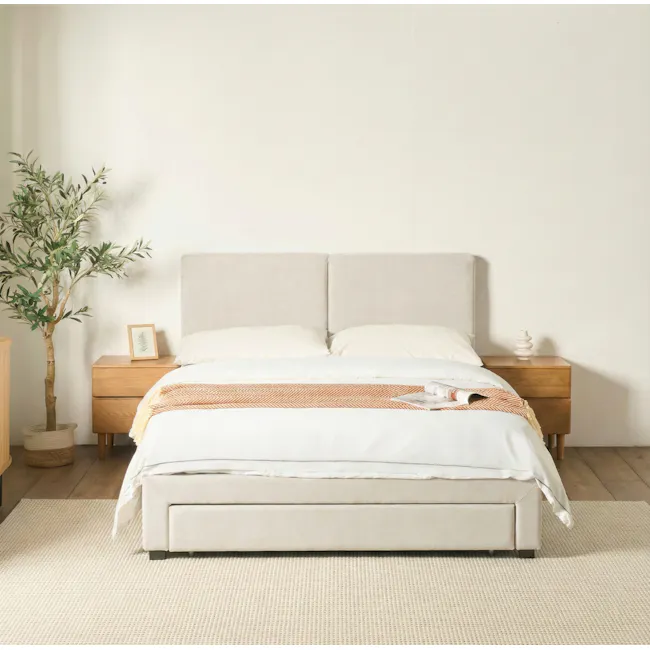 Delcie Drawer Queen Bed - Cream - 3