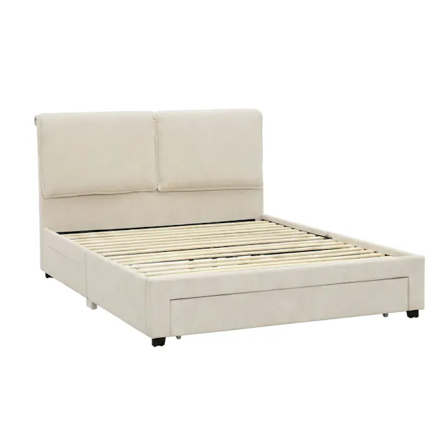 Delcie Drawer Queen Bed - Cream - 6