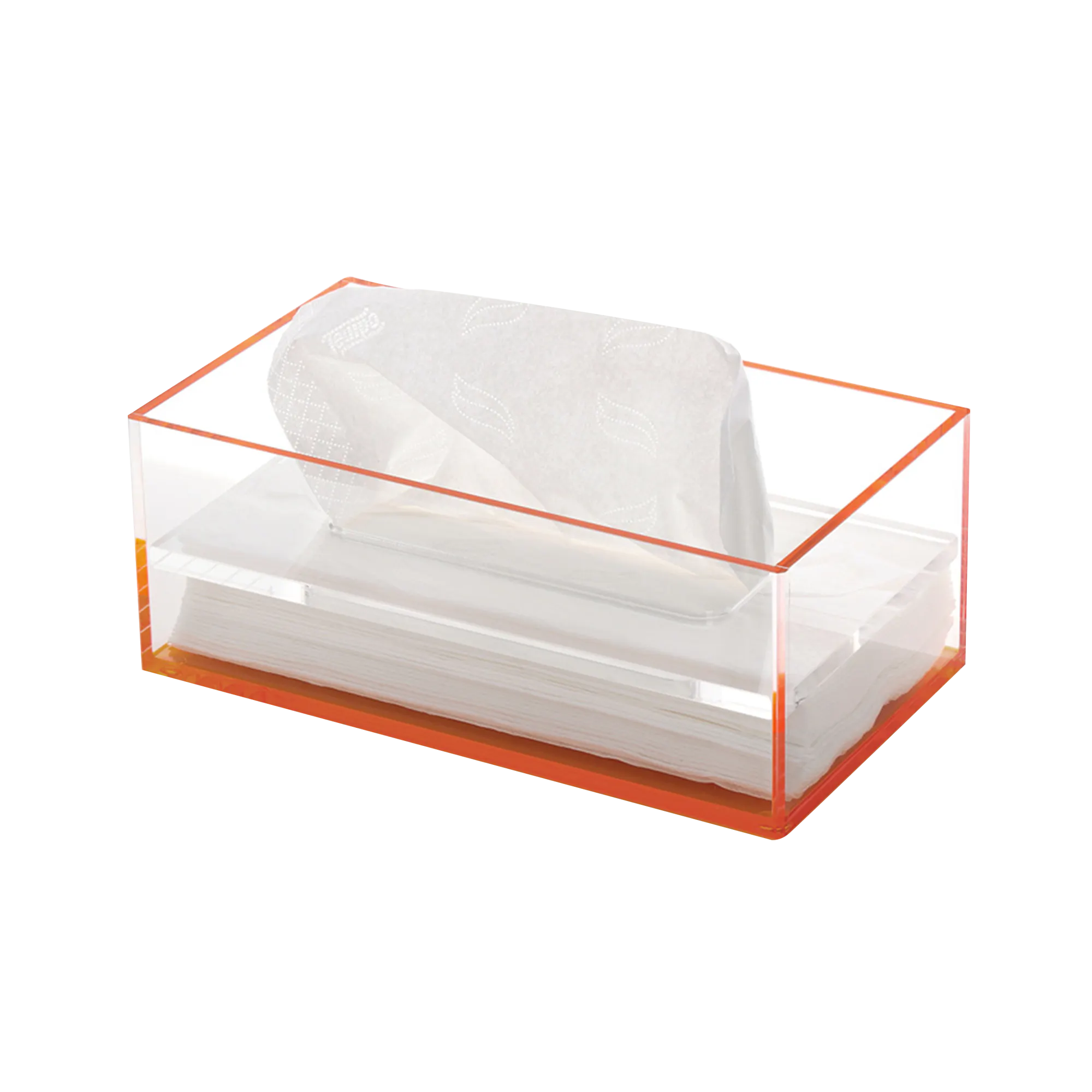 Amiee Acrylic Tissue Box - Sunset Orange