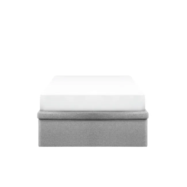 ESSENTIALS Super Single Storage Bed - Coal (Faux leather) - 4 - White and gray bedding set, modern design, minimalist