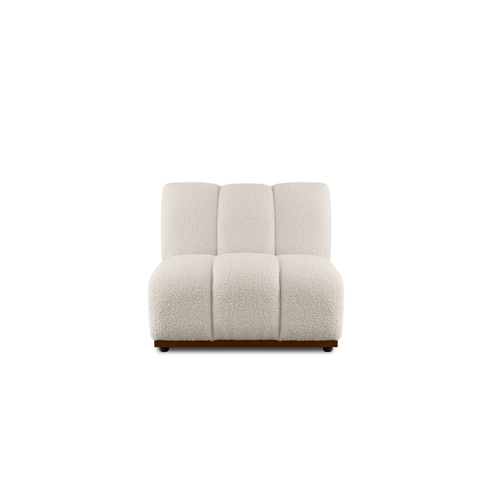 Cosmo 1 Seater Sofa - Walnut, White Boucle (Eco Clean Fabric)