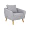 Hana 2 Seater Sofa with Hana Armchair - Light Grey - 3
