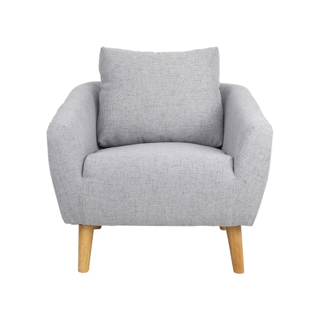Hana 2 Seater Sofa with Hana Armchair - Light Grey - 6