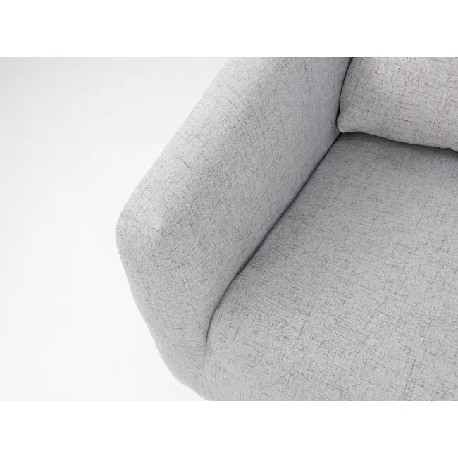 Hana 2 Seater Sofa with Hana Armchair - Light Grey - 15 - Light gray fabric sofa, textured upholstery, modern design, cozy