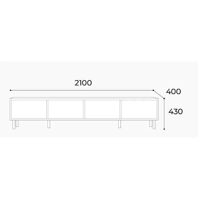 Boche TV Console 2.1m - Walnut - 15
