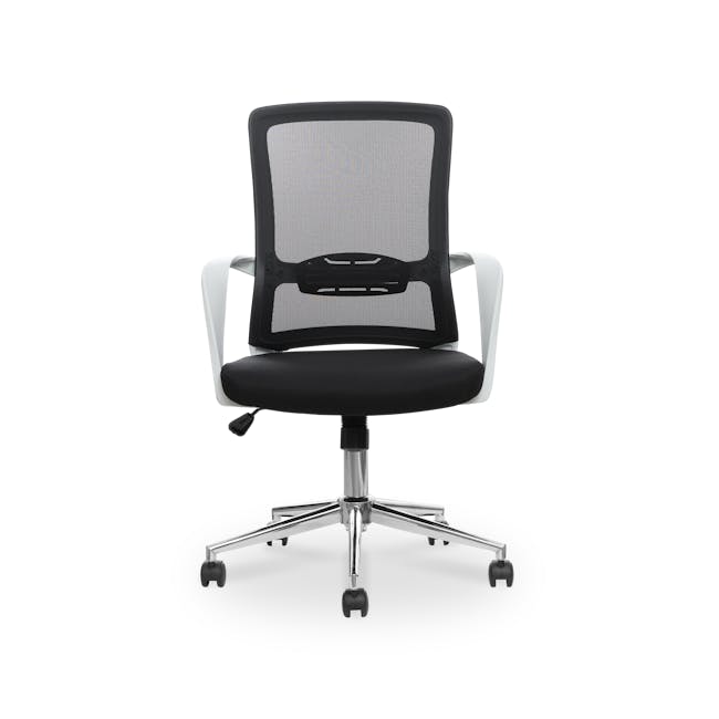Lewis Mid Back Office Chair - White, Black - 0