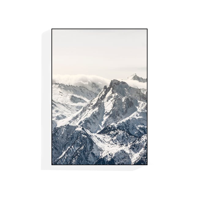 Scenery Portrait in Wooden Frame 70cm by 100cm - White Mountains - 0
