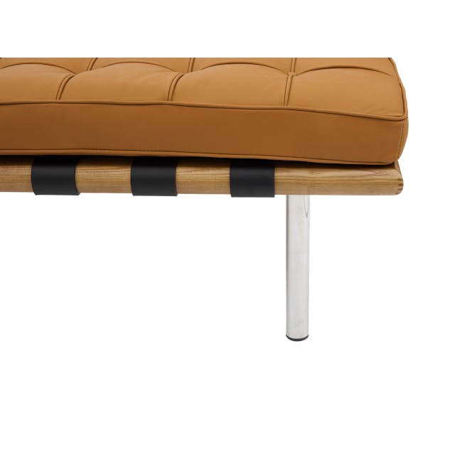 Benton 2 Seater Bench - Tan (Genuine Cowhide) - 3