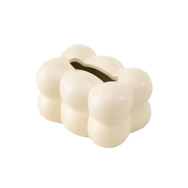 Colin Ceramic Tissue Box - Matte Cream - 1