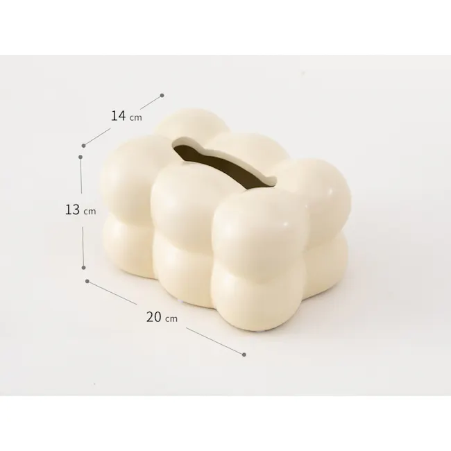 Colin Ceramic Tissue Box - Matte Cream - 7