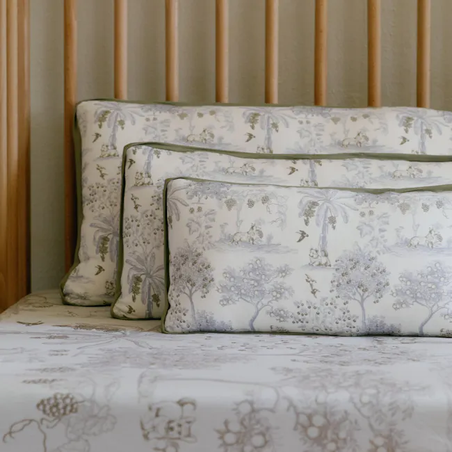 House of Holly Luxe Cloud Pillow - Fruit Toile Stone (3 sizes) - 5