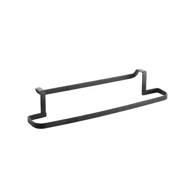 Metaltex Kitchen Cloth Holder - Black - 1 - Sleek, modern metal rack with clean lines, Black metal shelf with minimalist